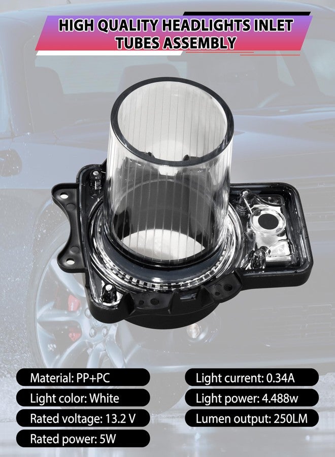 POKIAUTO LED Headlights Inlet Tubes for Dodge Challenger 15-20, Head Lamps Air Inserts Assembly Inlet Light Tubes Headlight Bulbs for Dodge Challenger 2015-2020 Accessories (2PCS, White - Image 5